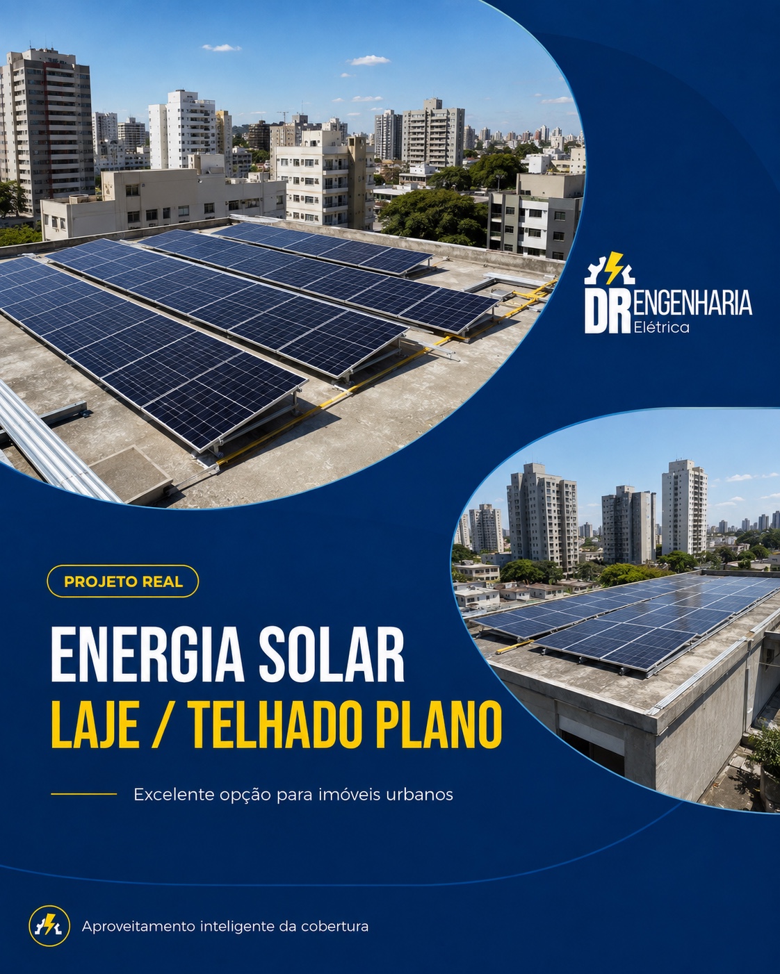Sistema fotovoltaico atendido pela DR Engenharia Elétrica